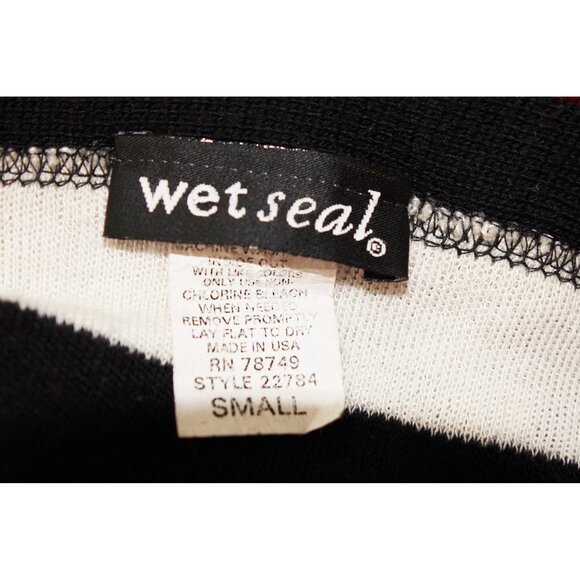 90s Y2K Dress Womens Size Small S West Seal Body Con Hugging Sweater Striped Hal - Picture 6 of 6